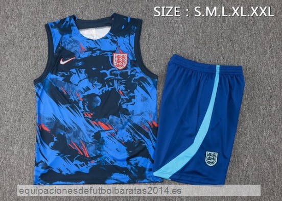 Nuevo Entrenamiento Sin Mangas Conjunto Completo Inglaterra 2024 Azul Baratas